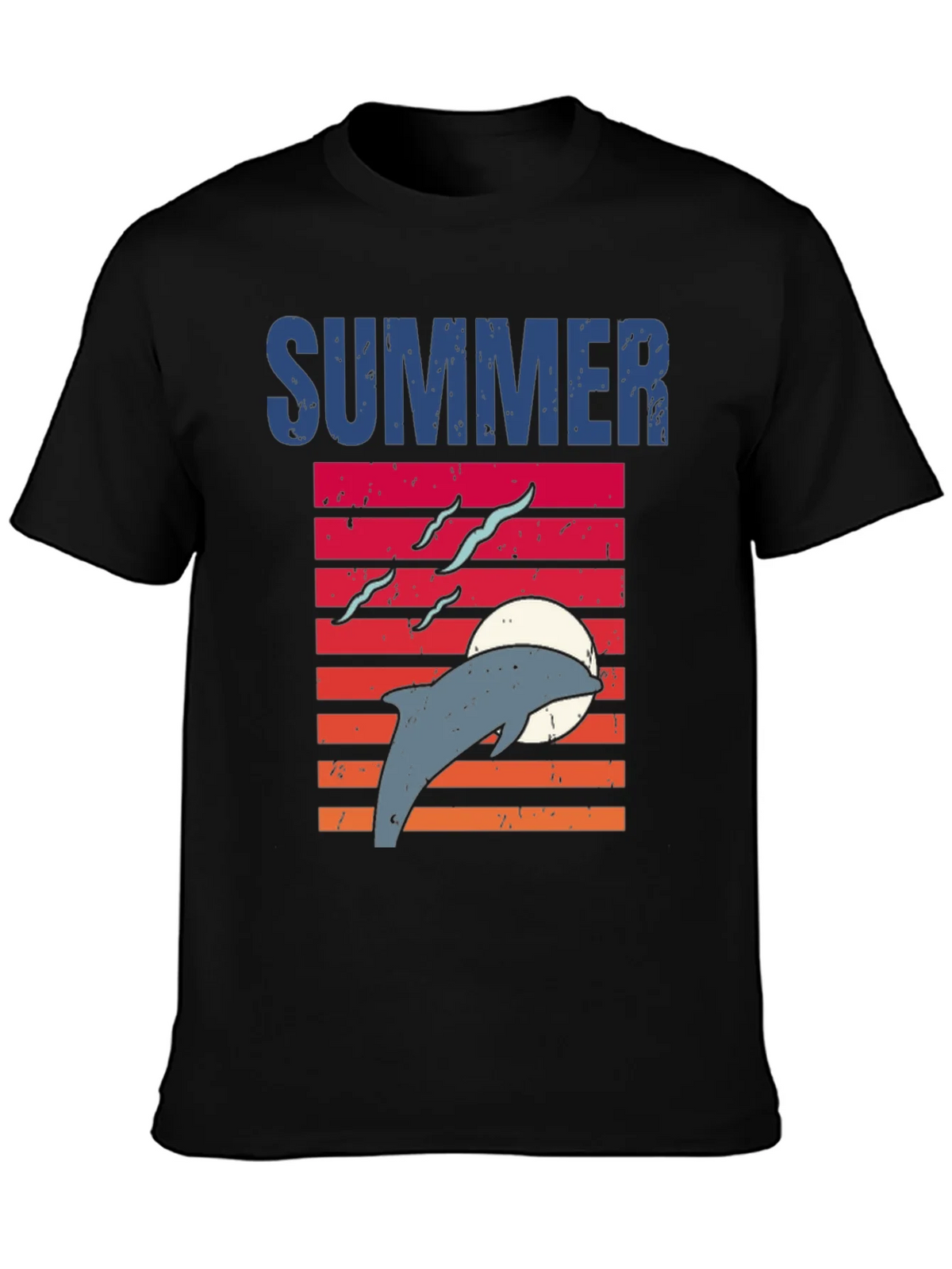 Summer Dolphin Sunset Graphic T-Shirt product image 3