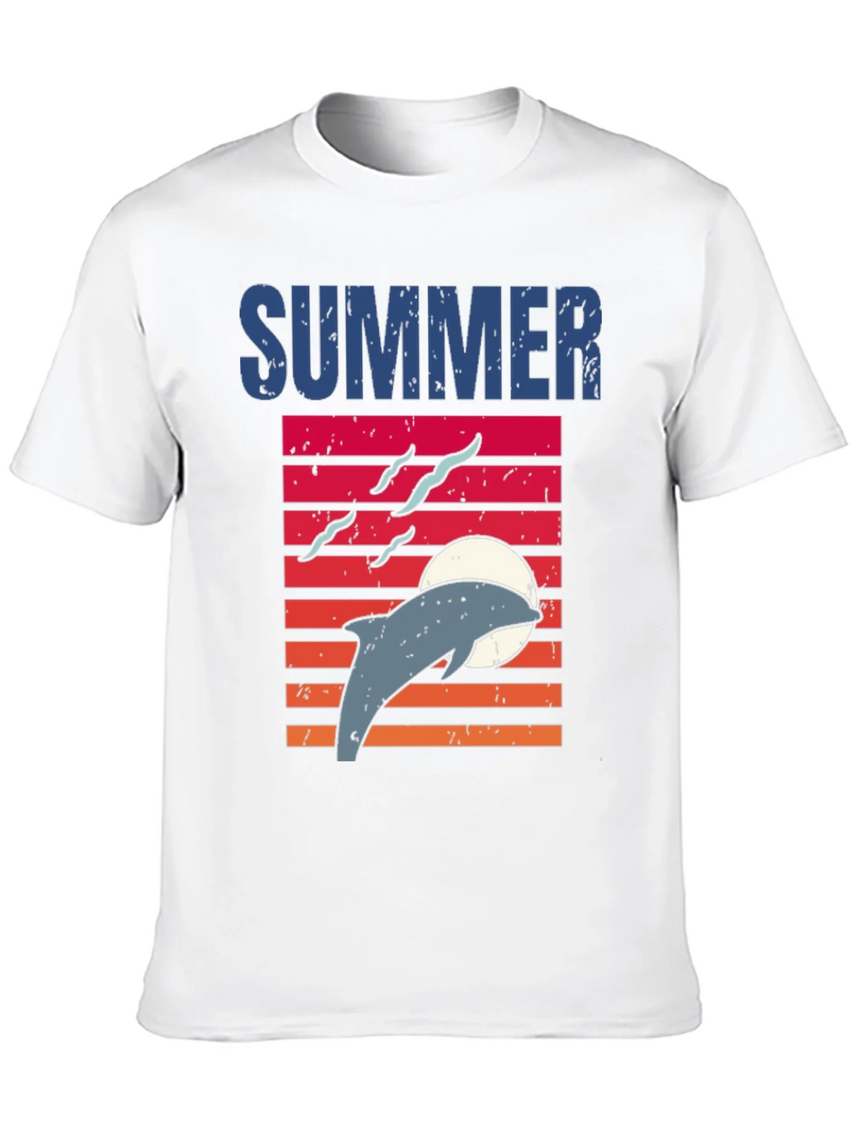 Summer Dolphin Sunset Graphic T-Shirt product image 9
