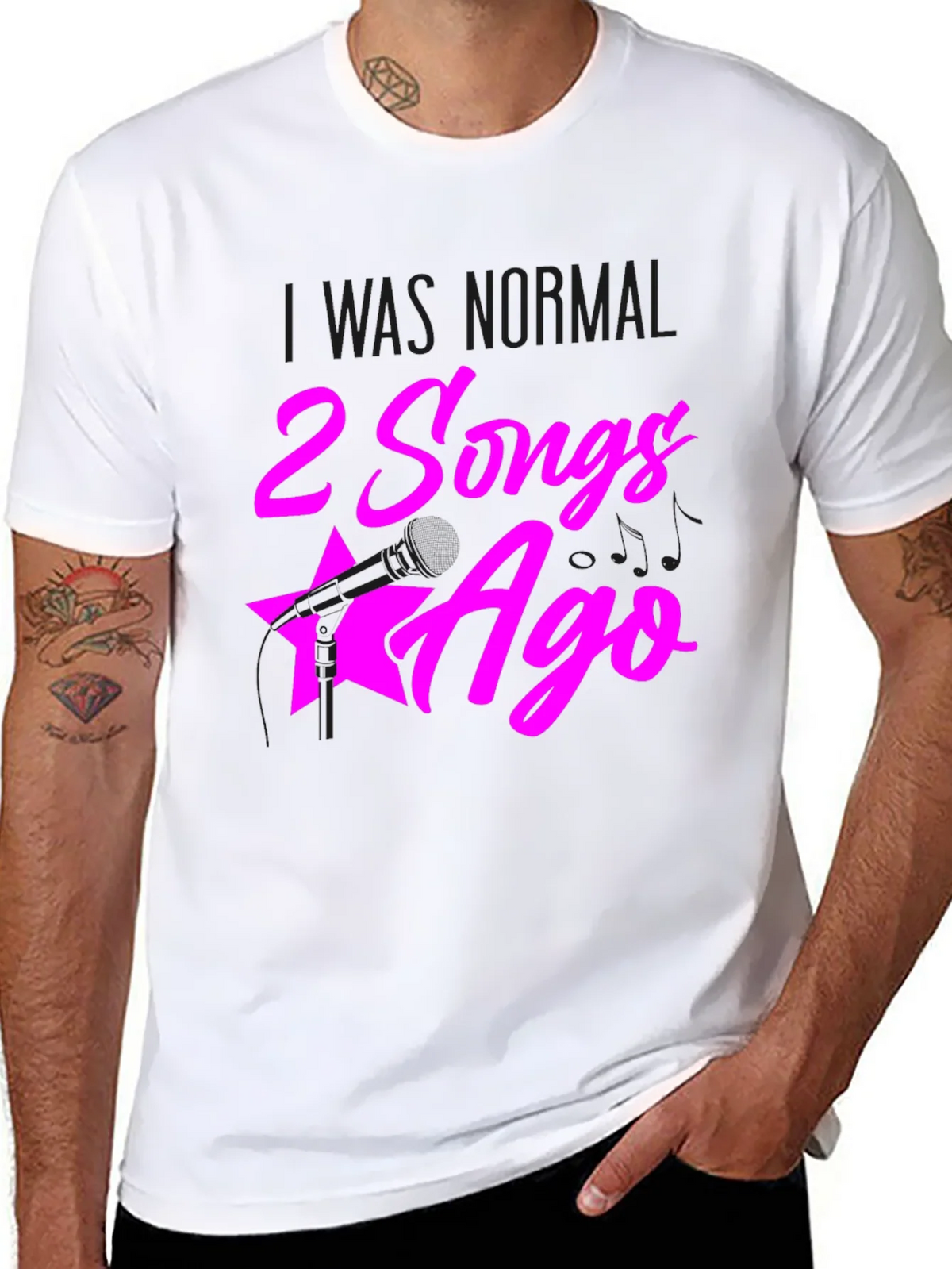 I Was Normal 2 Songs Ago Black Graphic Tee product image 1