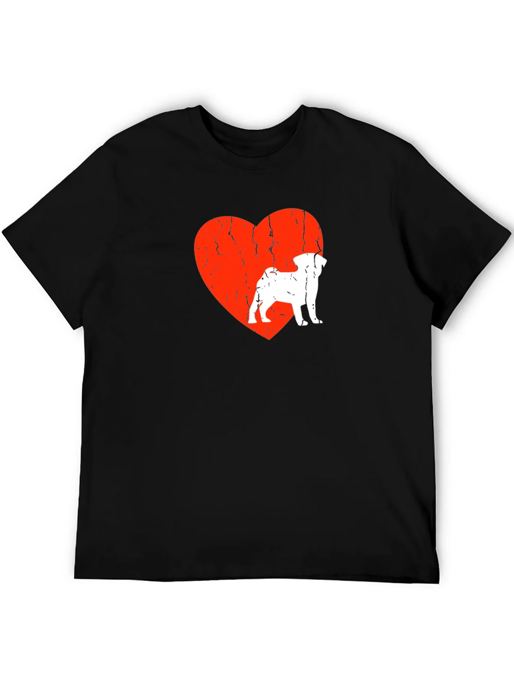 Pug Love Heart Graphic Tee - Mens Black T-Shirt product image 3