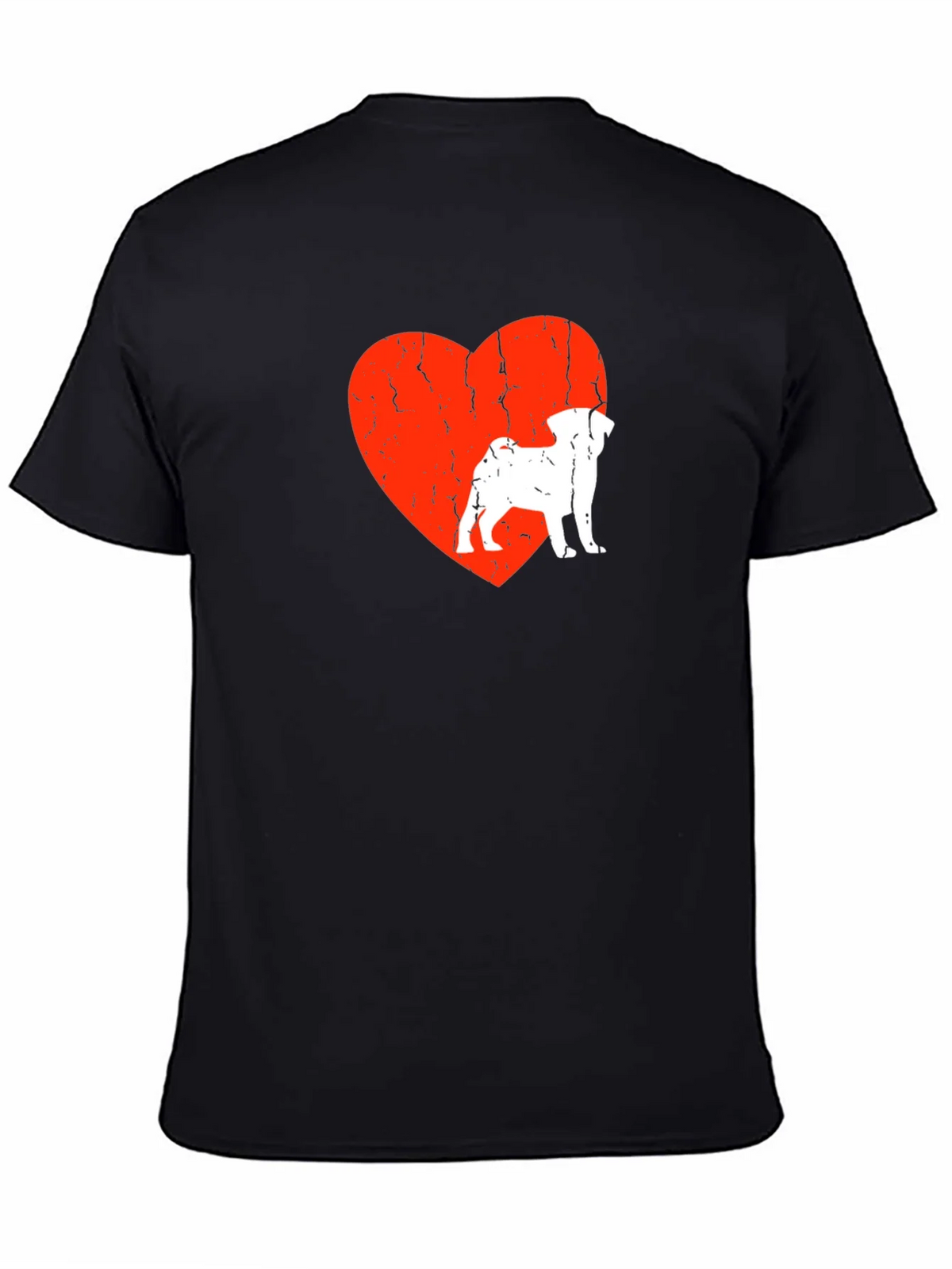 Pug Love Heart Graphic Tee - Mens Black T-Shirt product image 2