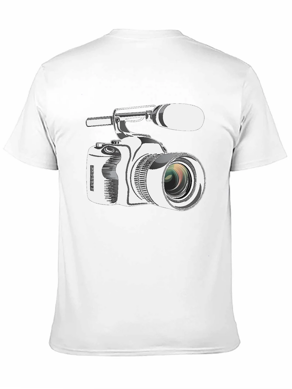 Retro Camcorder Graphic Tee - Black Cotton product image 10