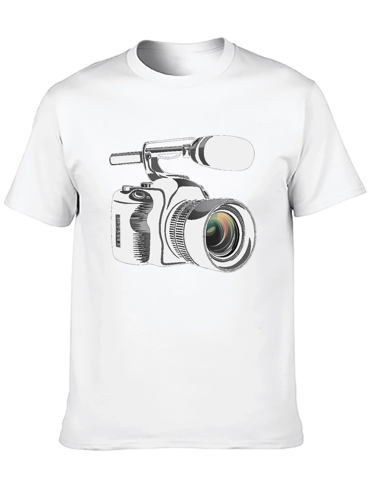 Retro Camcorder Graphic Tee - Black Cotton product image 9