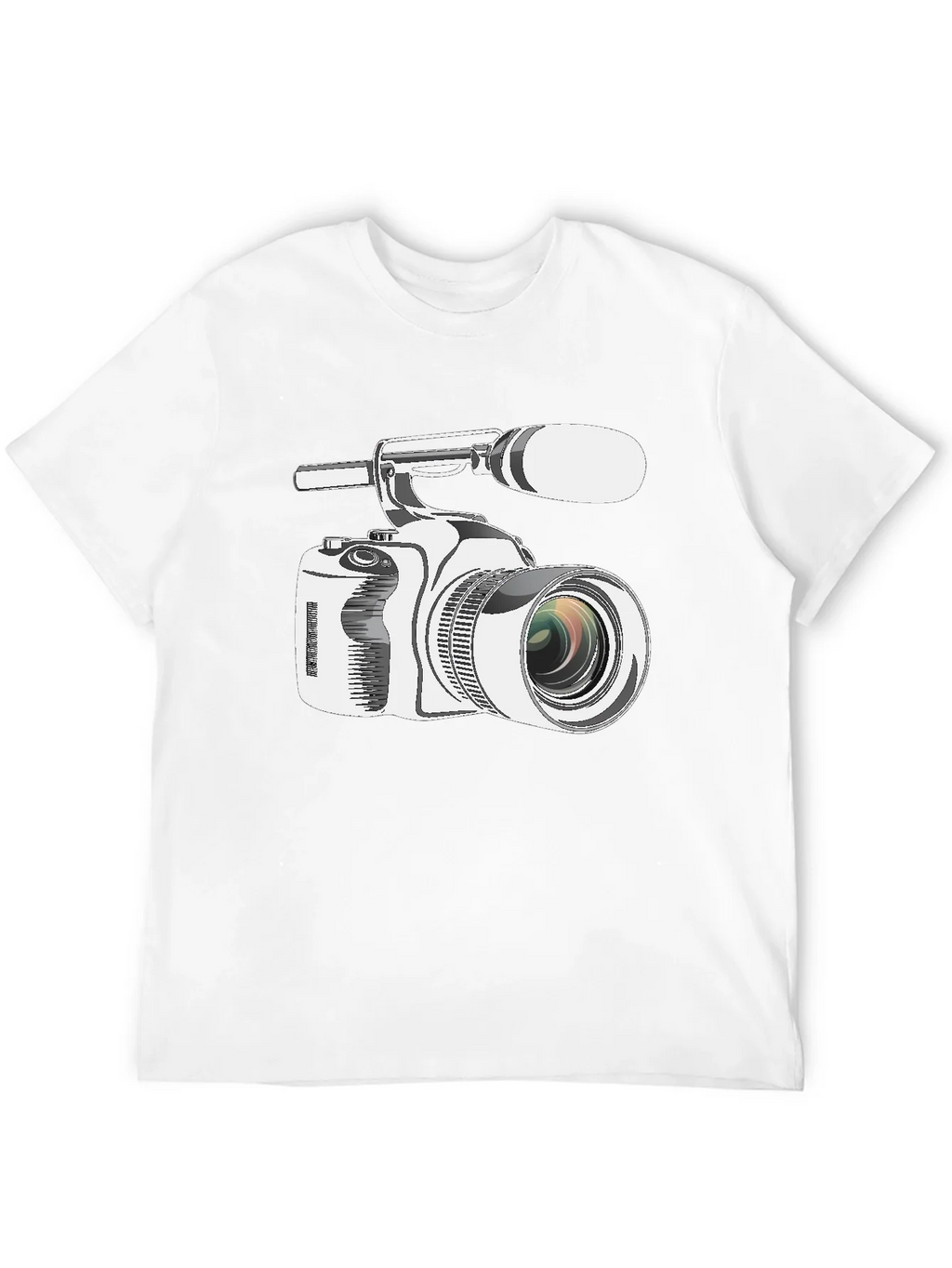 Retro Camcorder Graphic Tee - Black Cotton product image 11