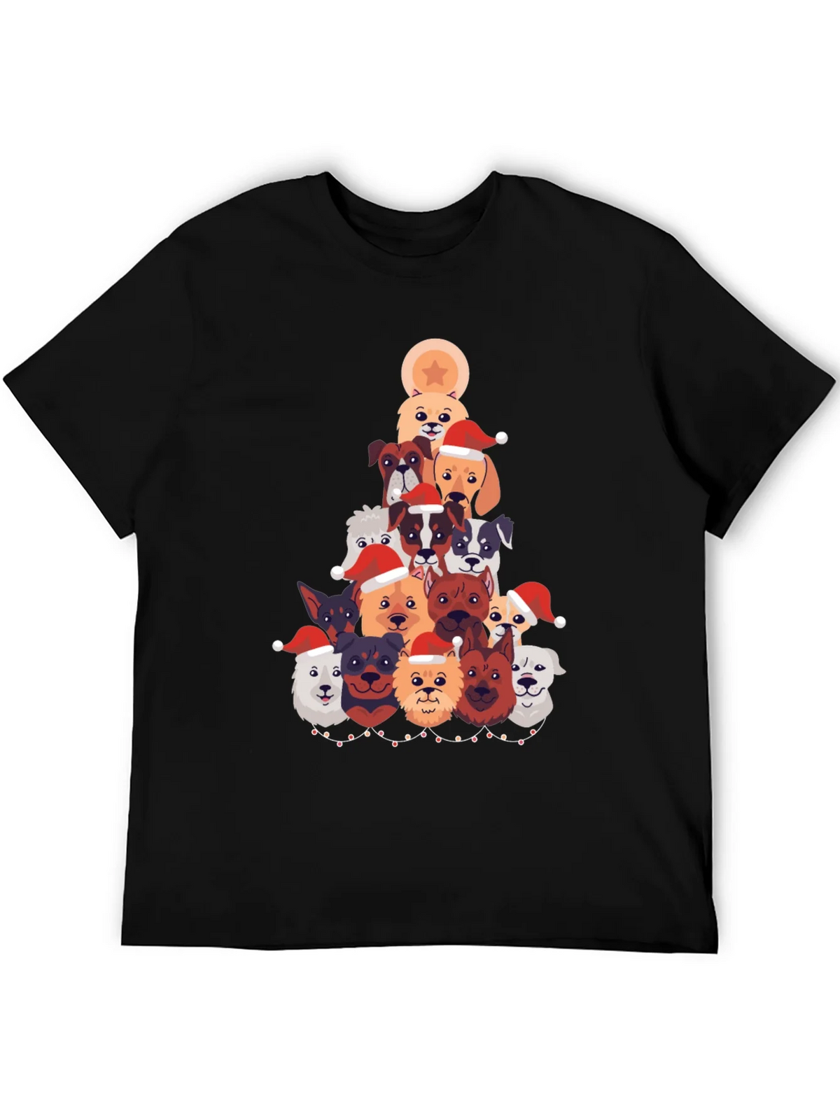 Festive Dog Christmas Tree Graphic Tee