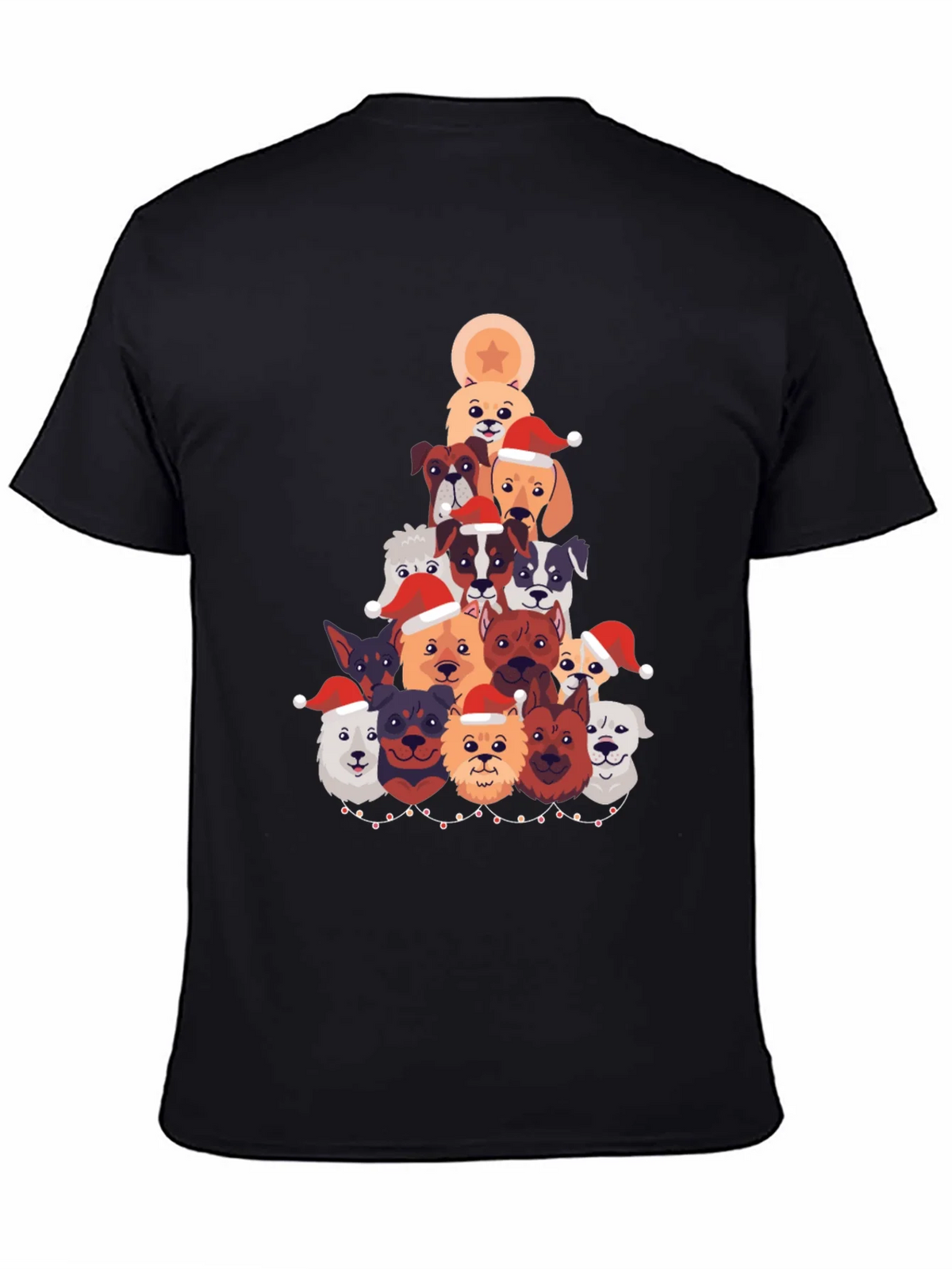 Festive Dog Christmas Tree Graphic Tee
