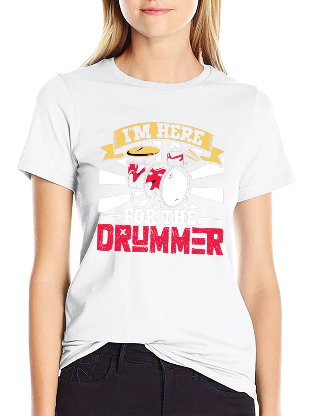Im Here For The Drummer Black T-Shirt product image 8