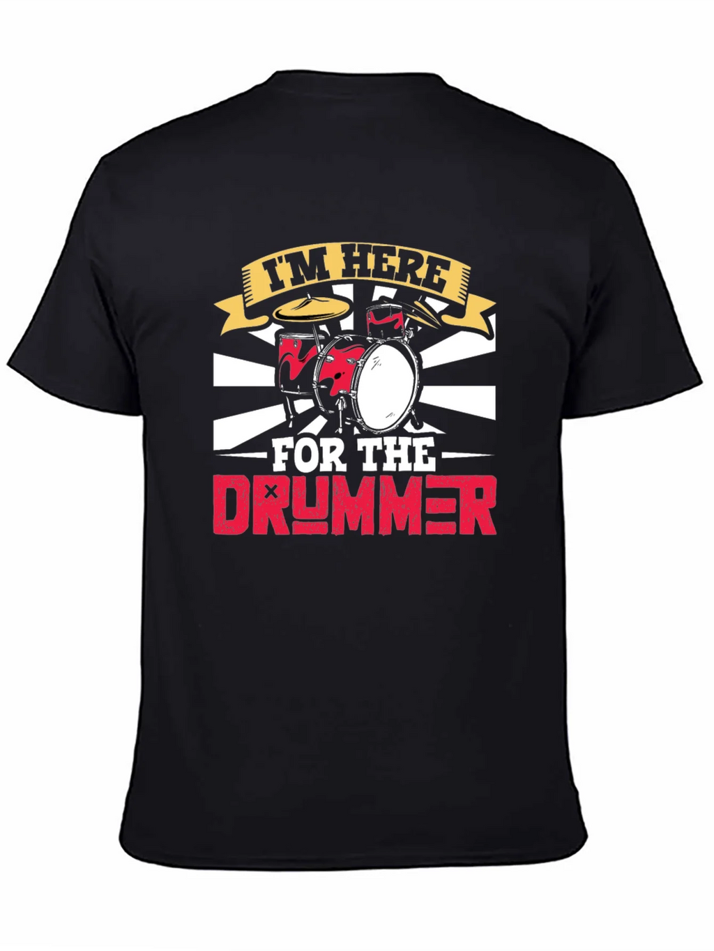 Im Here For The Drummer Black T-Shirt product image 4
