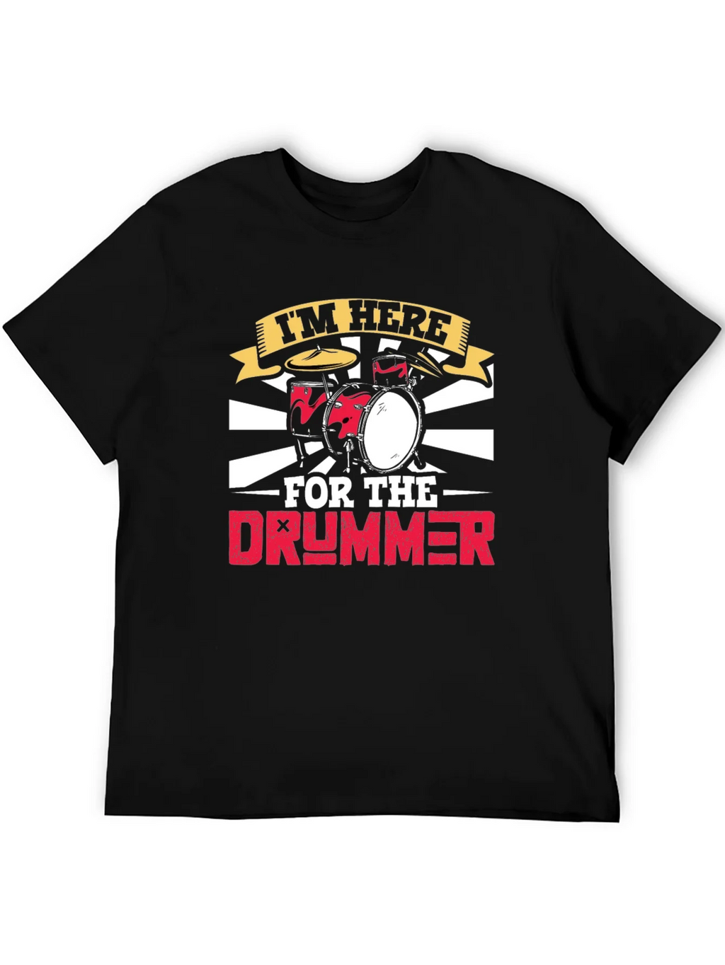 Im Here For The Drummer Black T-Shirt product image 5