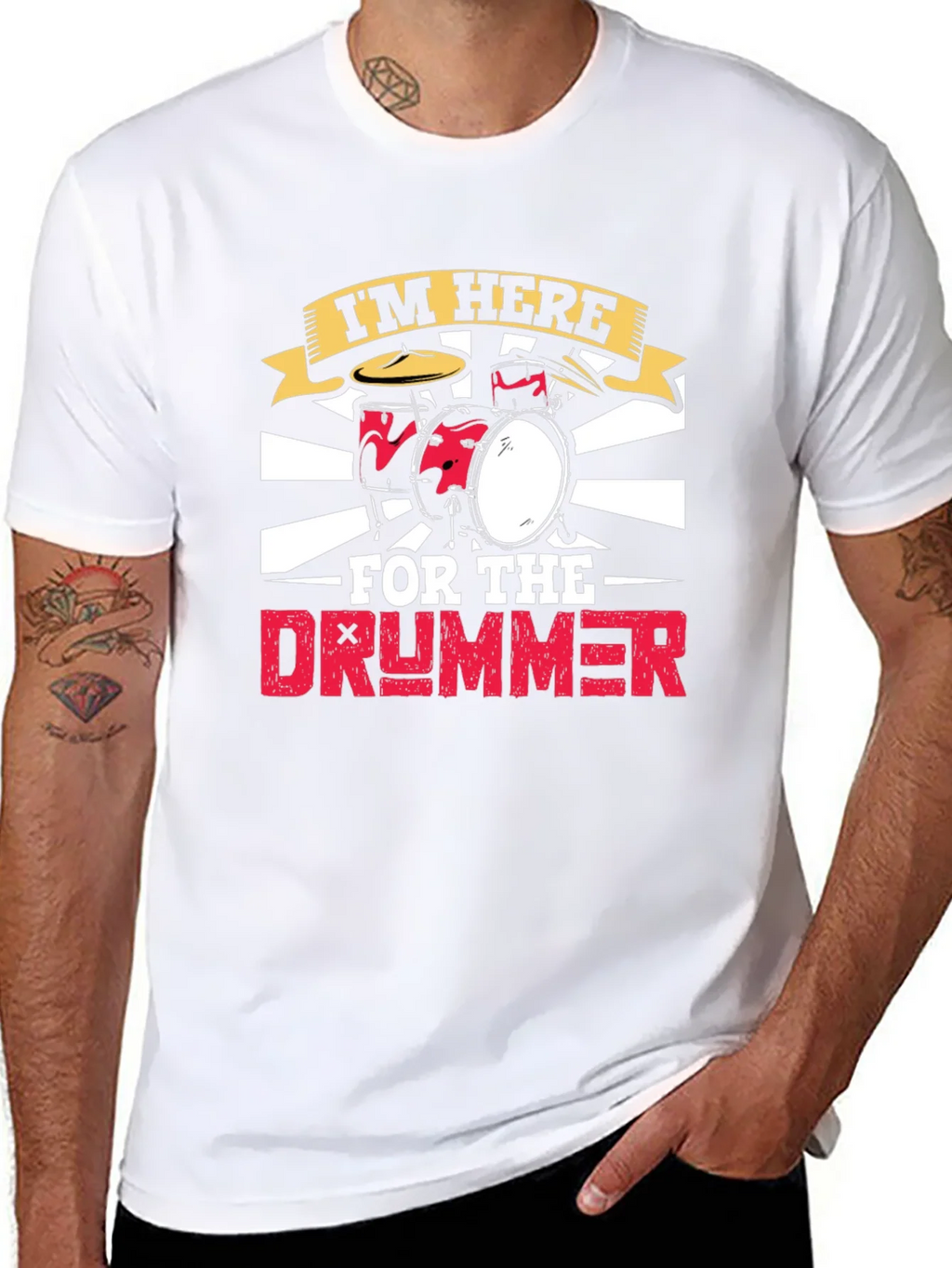 Im Here For The Drummer Black T-Shirt product image 7