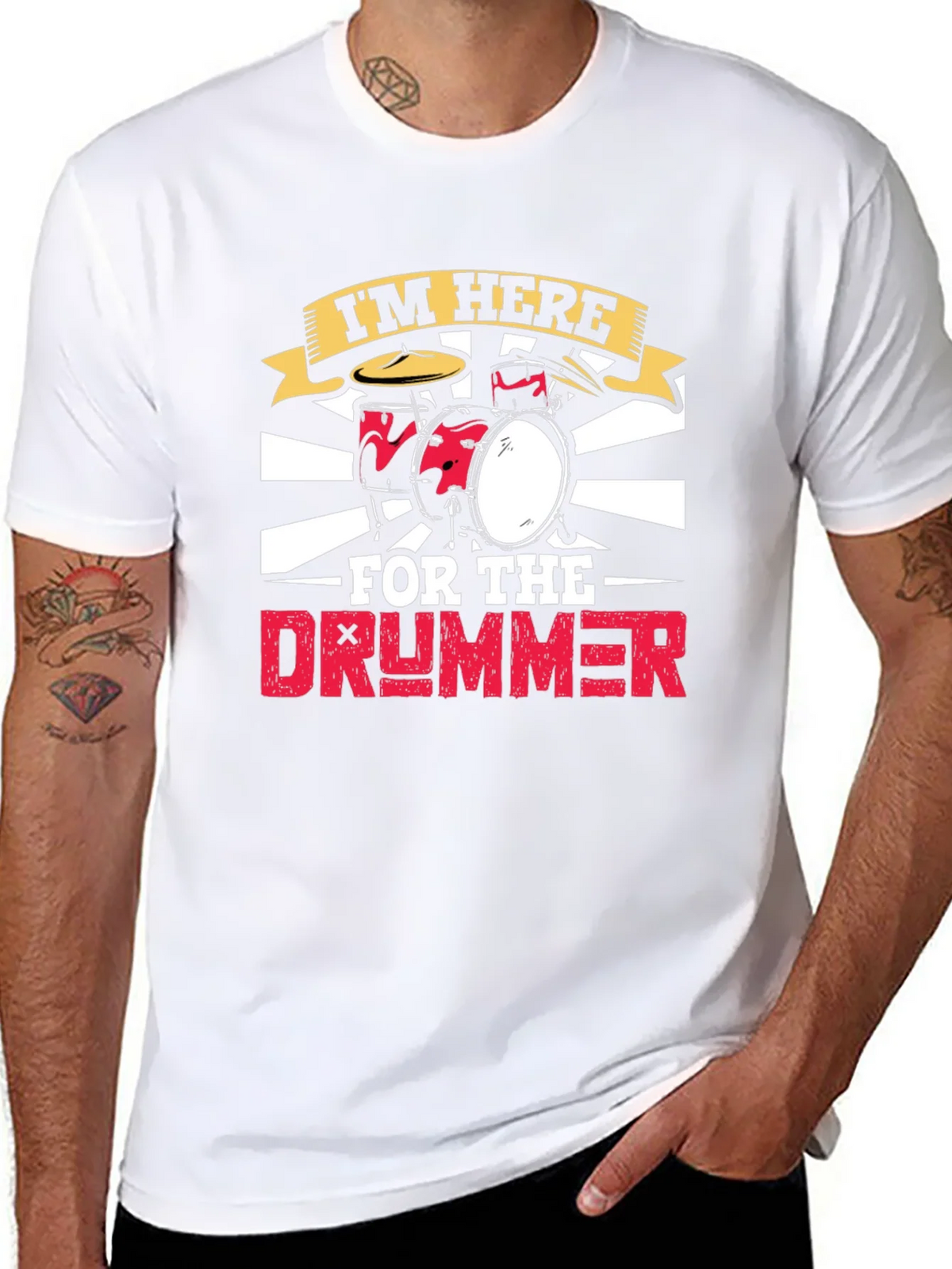 Im Here For The Drummer Black T-Shirt product image 7
