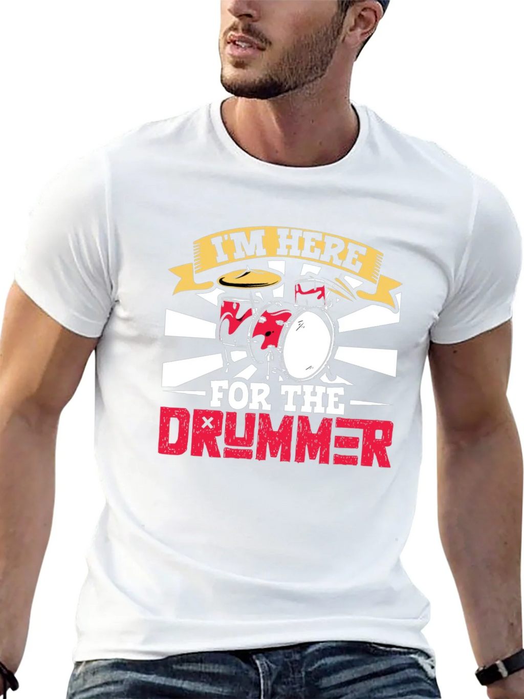 Im Here For The Drummer Black T-Shirt product image 12