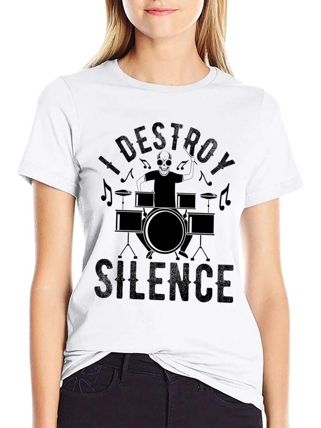 I Destroy Silence Black T-Shirt product image 8
