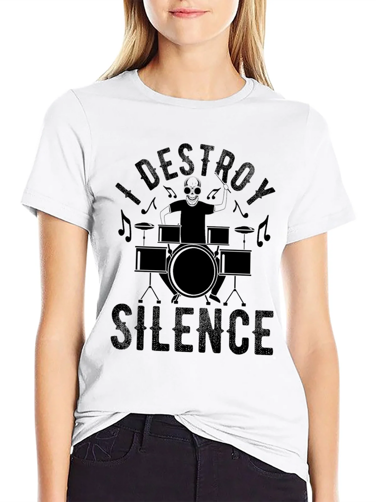 I Destroy Silence Black T-Shirt product image 8