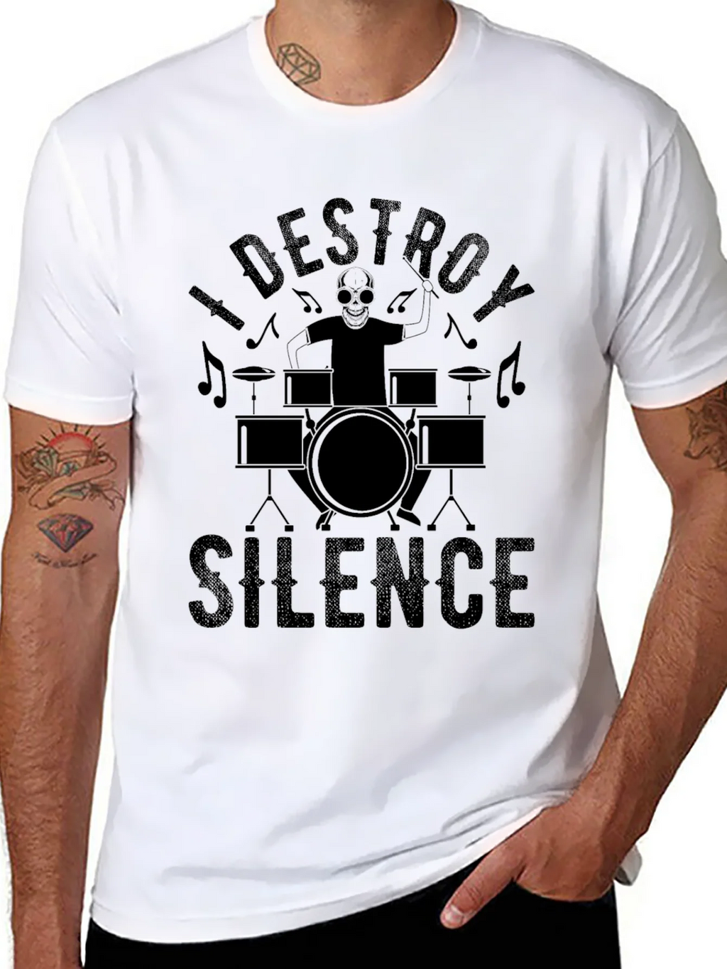 I Destroy Silence Black T-Shirt product image 7