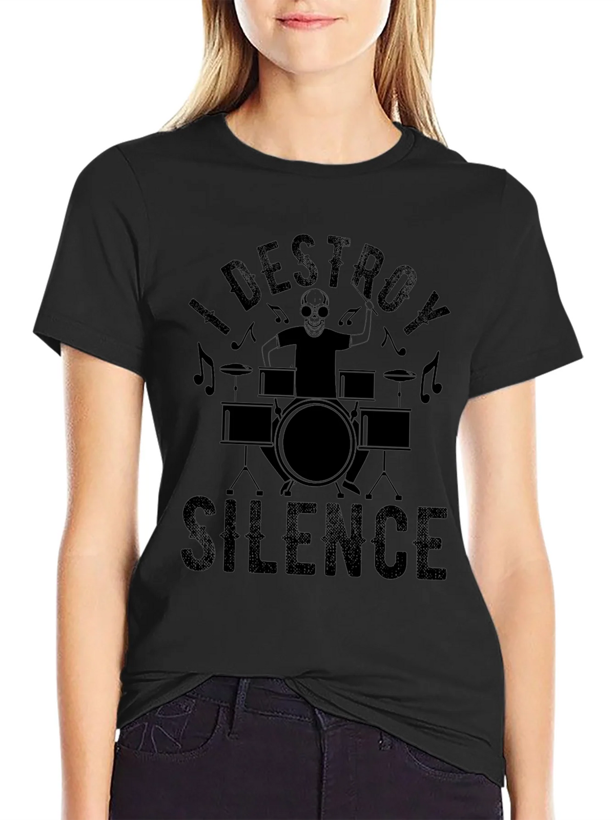 I Destroy Silence Black T-Shirt product image 2