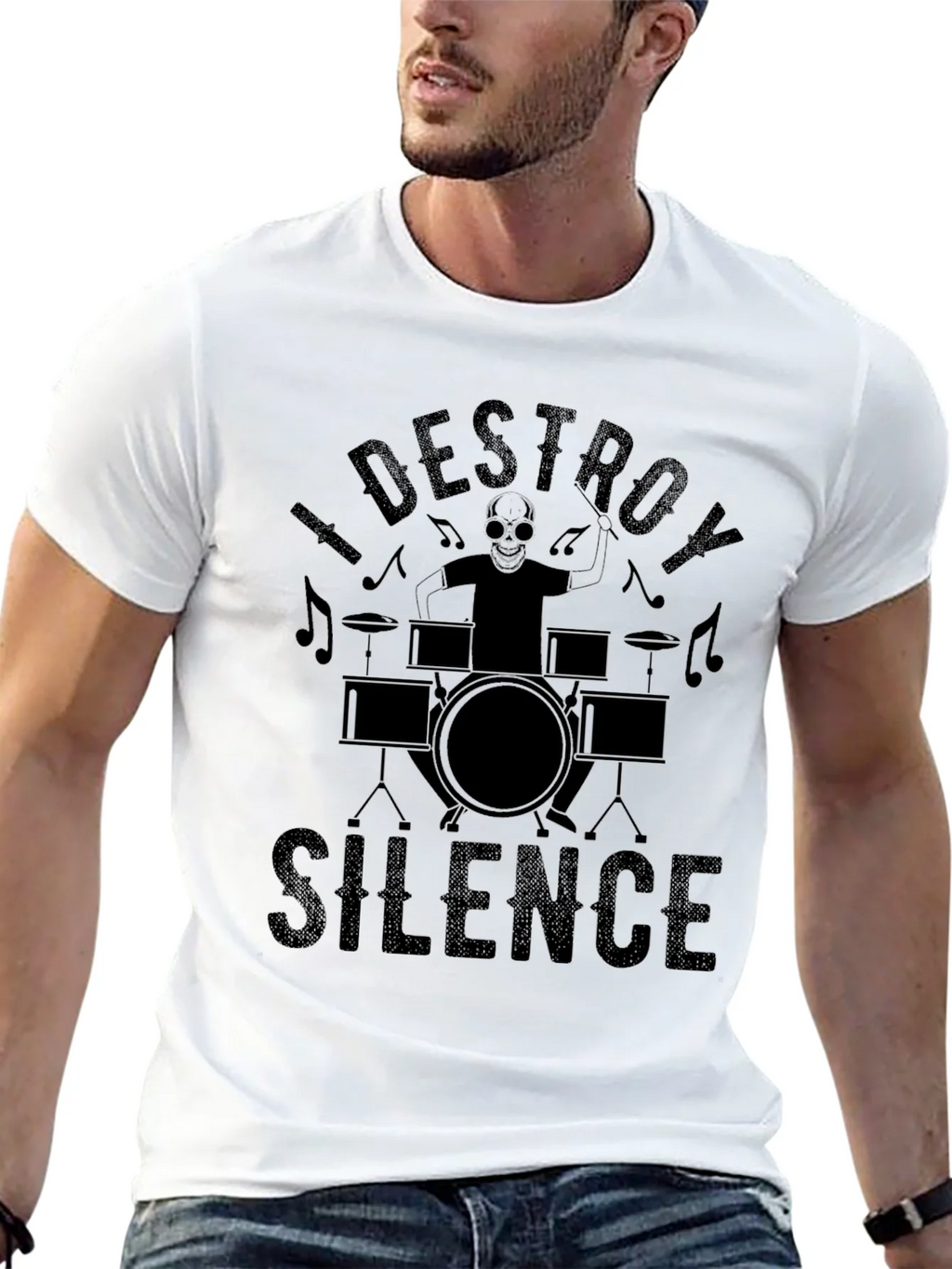I Destroy Silence Black T-Shirt product image 12