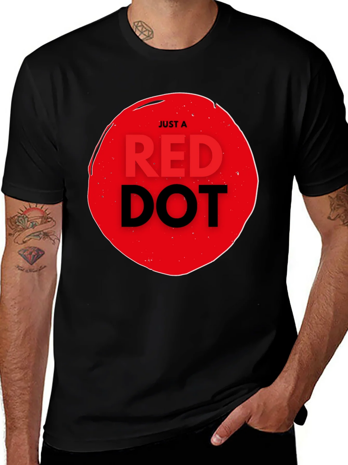 Just a Red Dot Graphic Tee - Trendy Casual T-Shirt product image 1