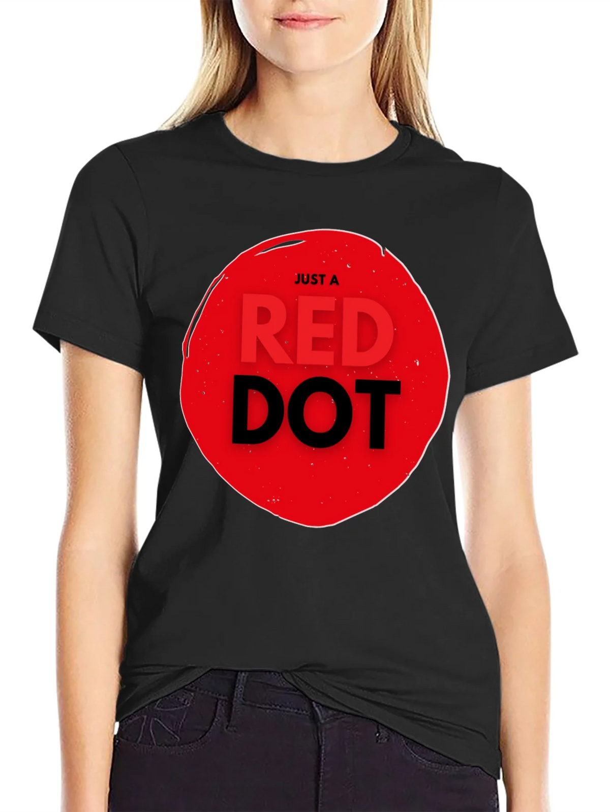 Just a Red Dot Graphic Tee - Trendy Casual T-Shirt product image 2