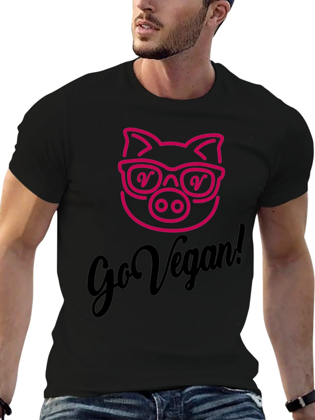 Go Vegan Pig Graphic Tee - Unisex Soft Cotton product image 6