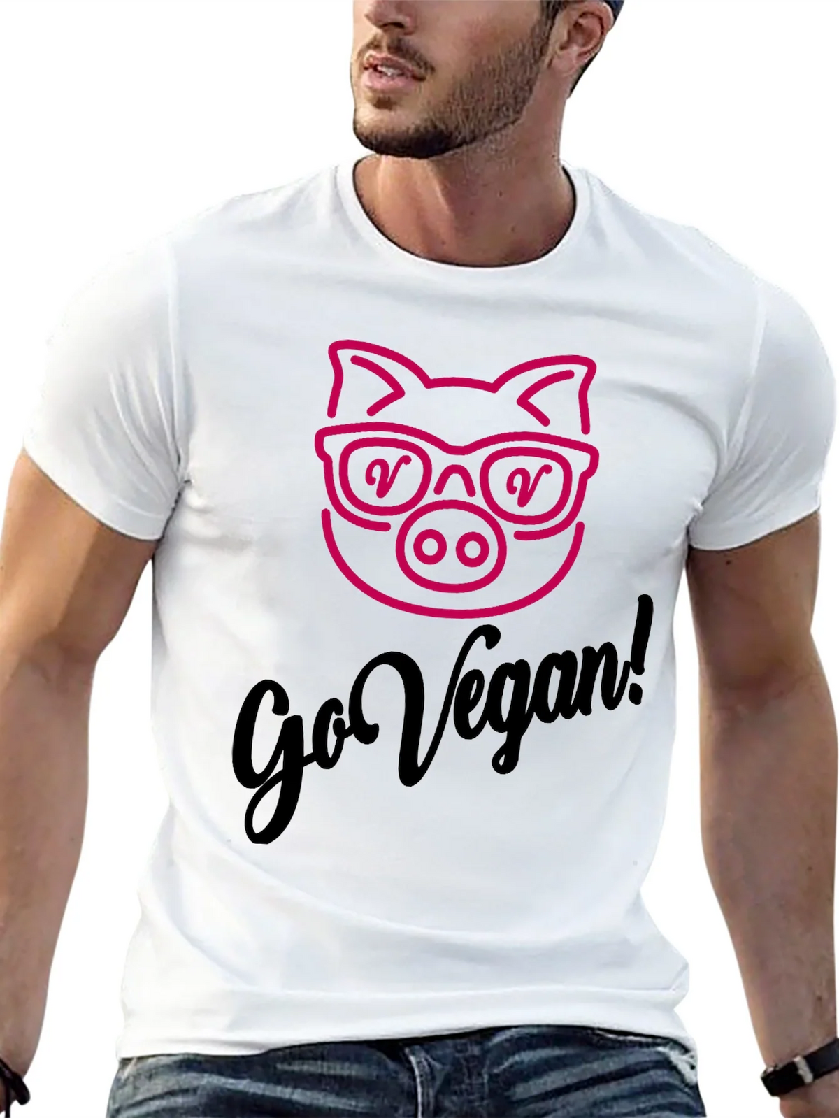 Go Vegan Pig Graphic Tee - Unisex Soft Cotton product image 12