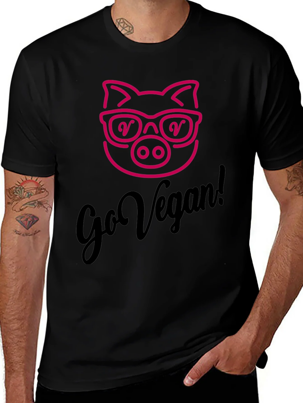 Go Vegan Pig Graphic Tee - Unisex Soft Cotton product image 1