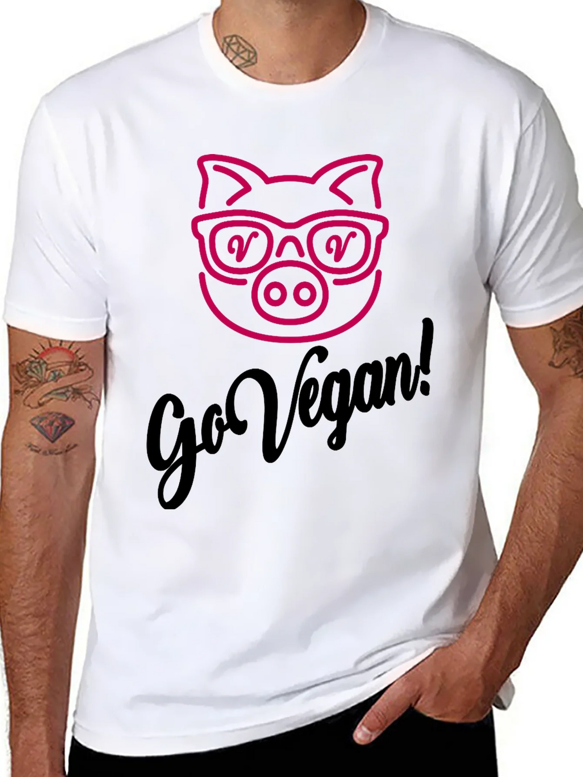 Go Vegan Pig Graphic Tee - Unisex Soft Cotton product image 7