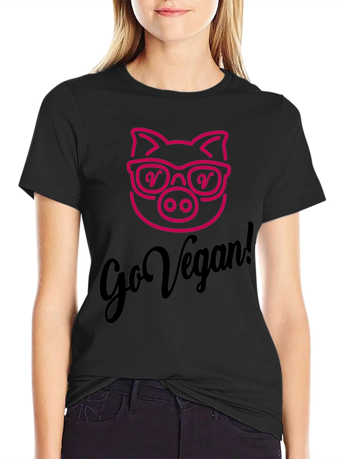 Go Vegan Pig Graphic Tee - Unisex Soft Cotton product image 2