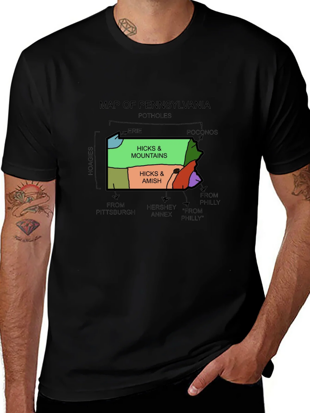 Pennsylvania Map Graphic T-Shirt product image 1