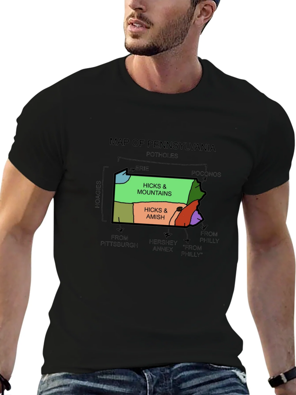 Pennsylvania Map Graphic T-Shirt product image 6