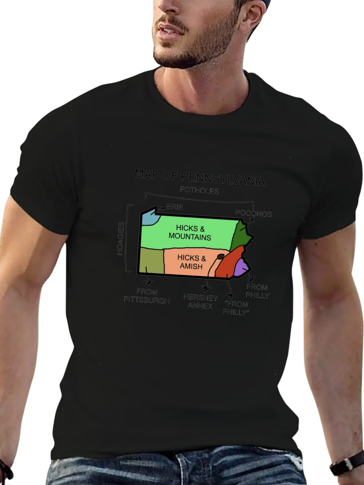 Pennsylvania Map Graphic T-Shirt product image 6