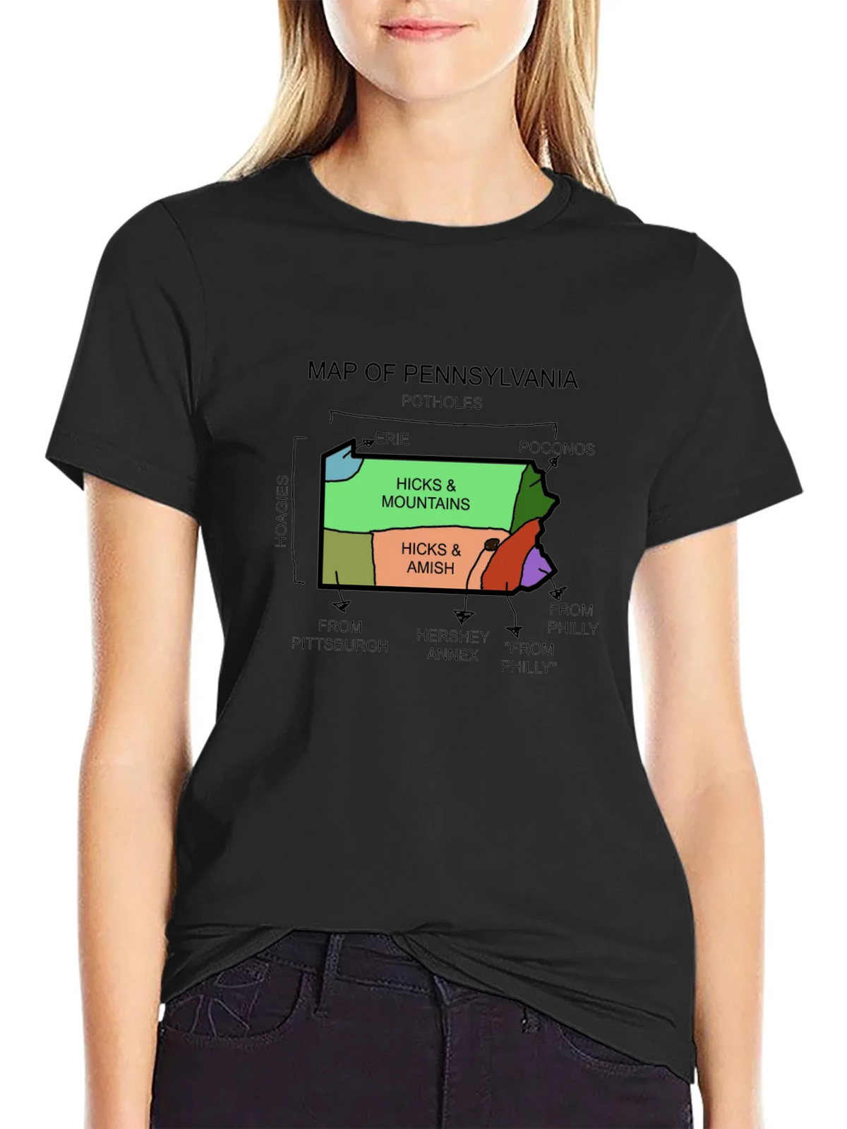 Pennsylvania Map Graphic T-Shirt product image 2