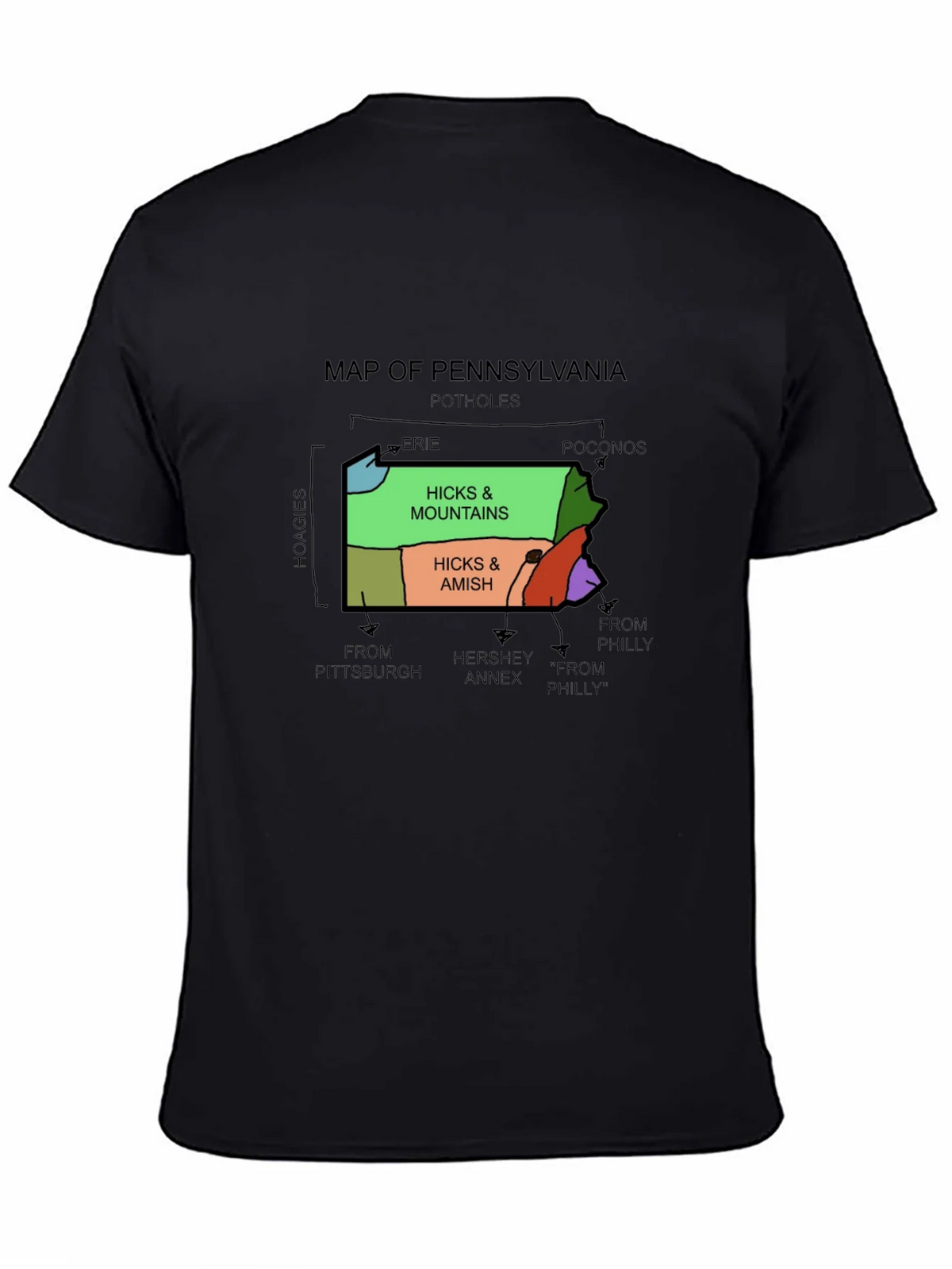 Pennsylvania Map Graphic T-Shirt product image 4