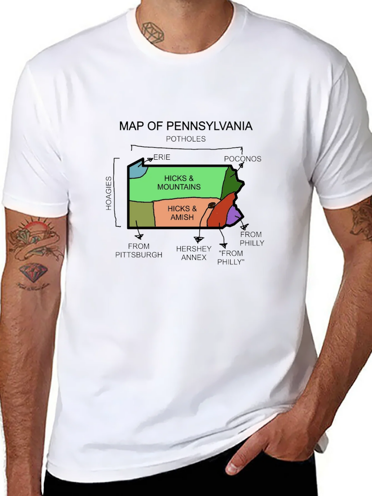 Pennsylvania Map Graphic T-Shirt product image 7