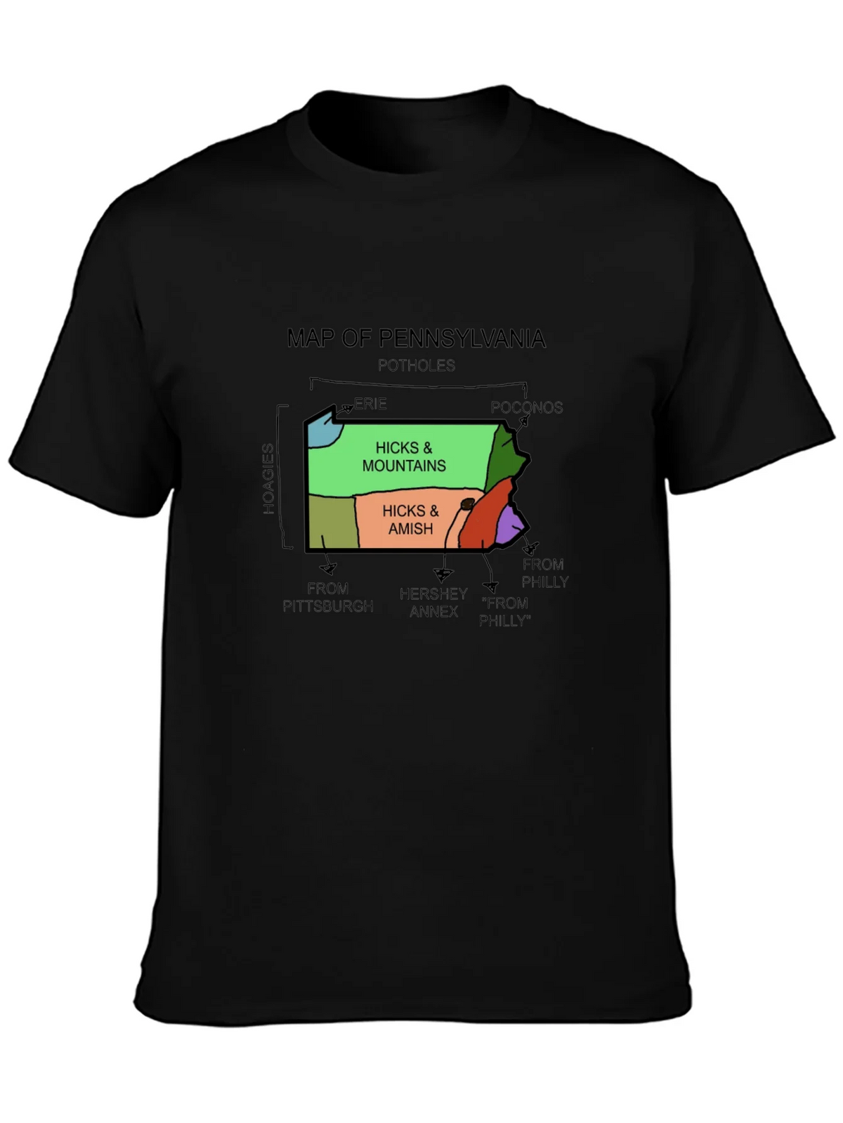 Pennsylvania Map Graphic T-Shirt product image 3
