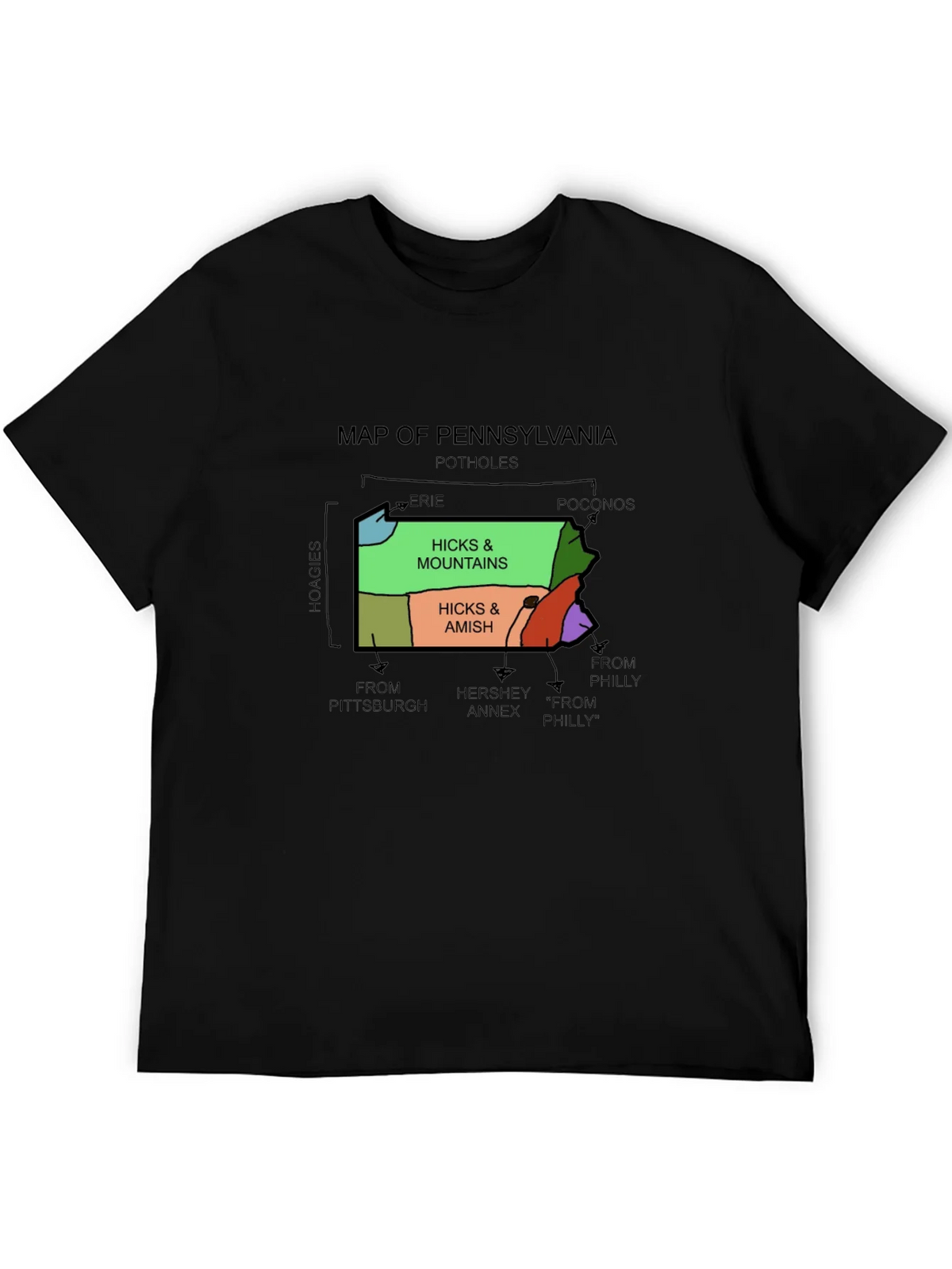Pennsylvania Map Graphic T-Shirt product image 5
