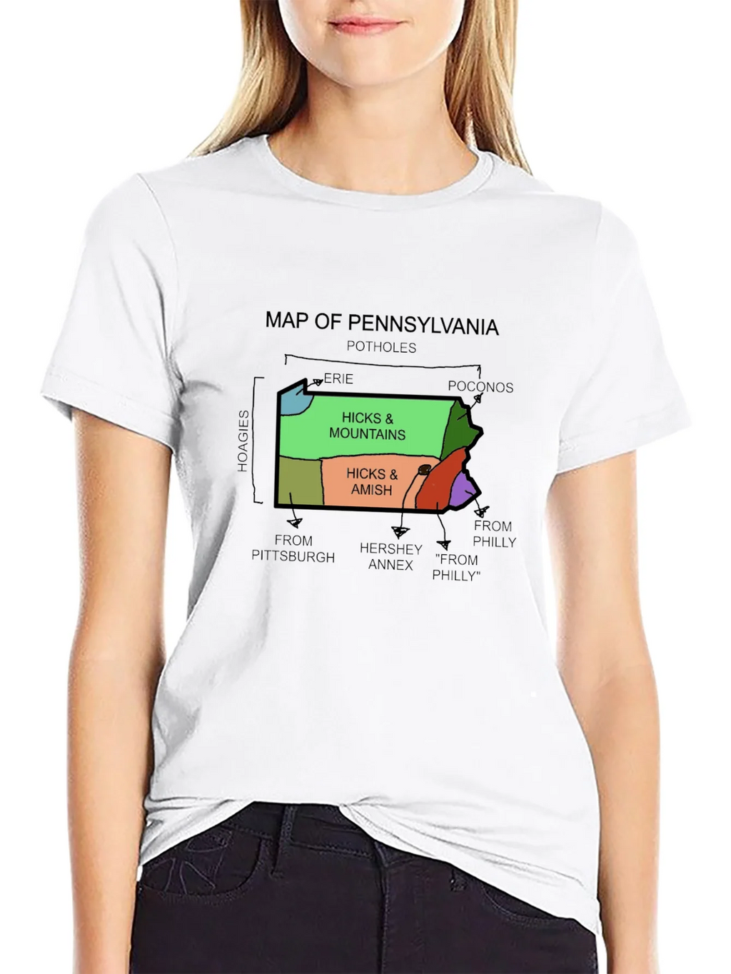 Pennsylvania Map Graphic T-Shirt product image 8