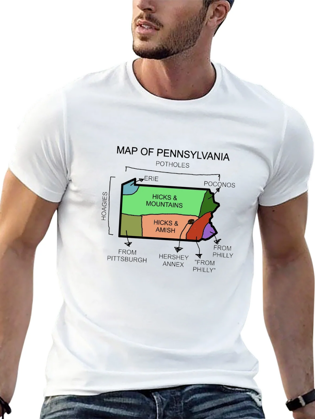 Pennsylvania Map Graphic T-Shirt product image 12
