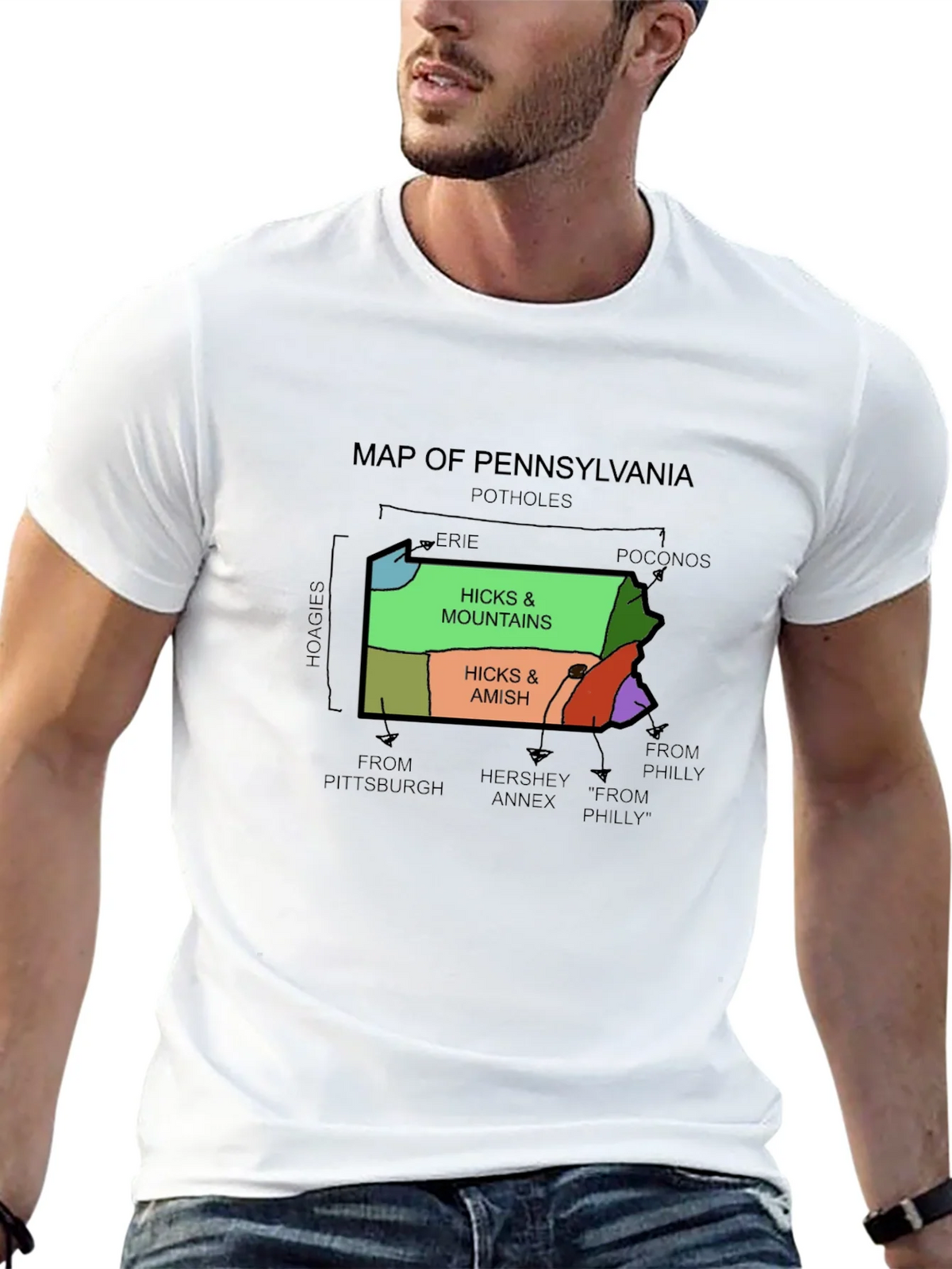 Pennsylvania Map Graphic T-Shirt product image 12
