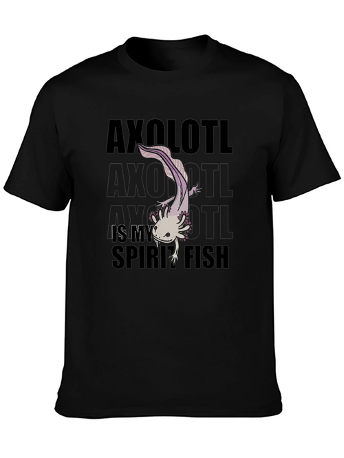 Axolotl Spirit Fish Black Graphic T-Shirt product image 2