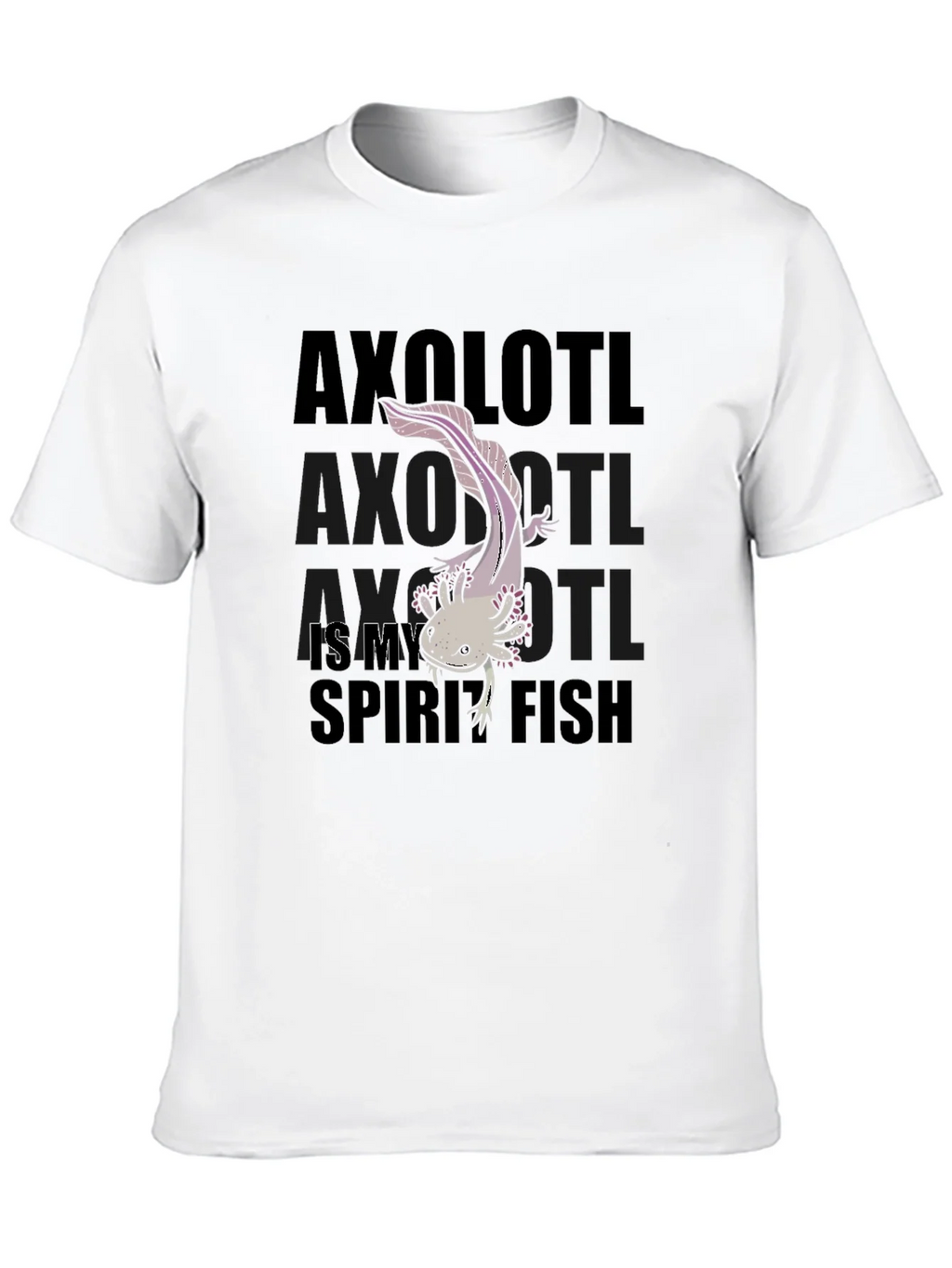 Axolotl Spirit Fish Black Graphic T-Shirt product image 5
