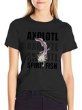 Axolotl Spirit Fish Black Graphic T-Shirt product image 1
