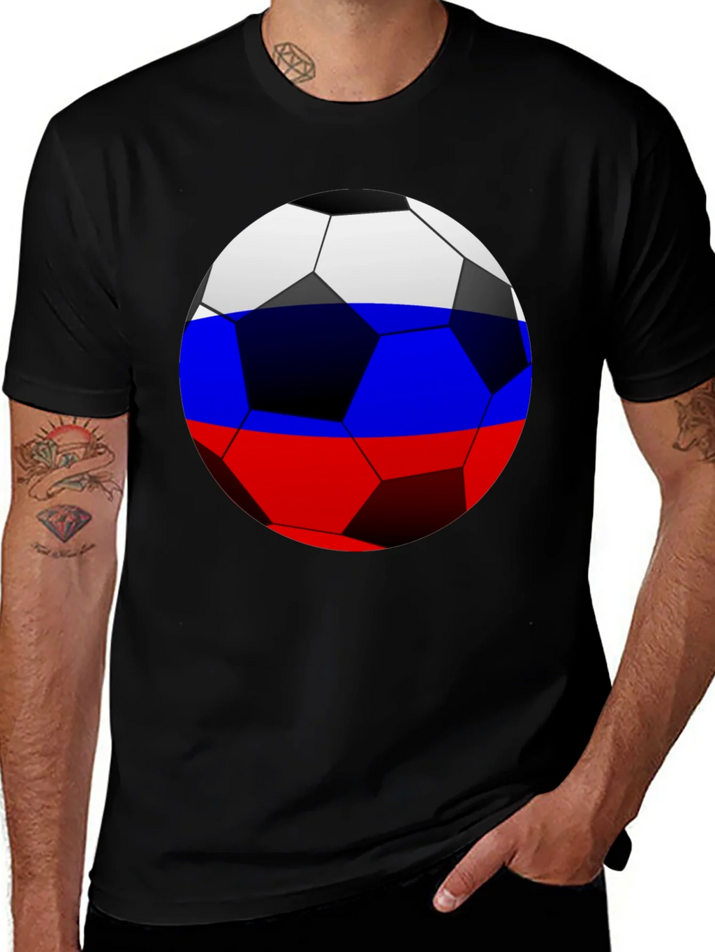 Russia Flag Soccer Ball T-Shirt product image 1