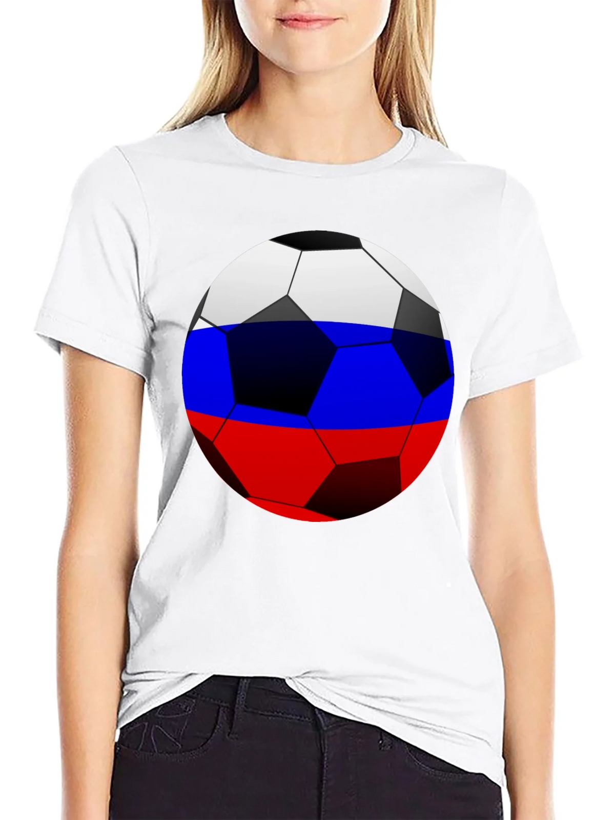 Russia Flag Soccer Ball T-Shirt product image 4