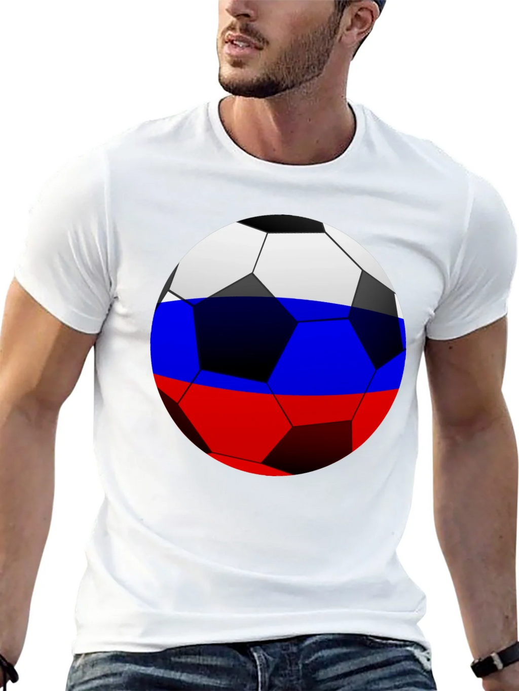 Russia Flag Soccer Ball T-Shirt product image 7