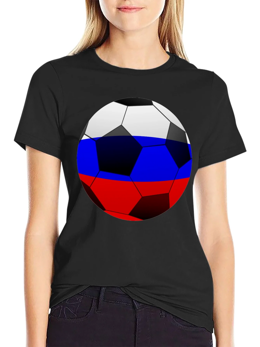 Russia Flag Soccer Ball T-Shirt product image 2