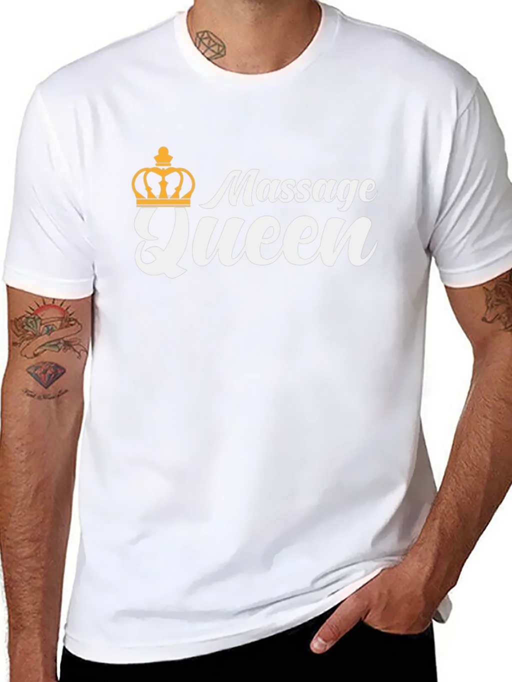 Massage Queen T-Shirt - Black Crown Graphic Novelty Tee product image 4