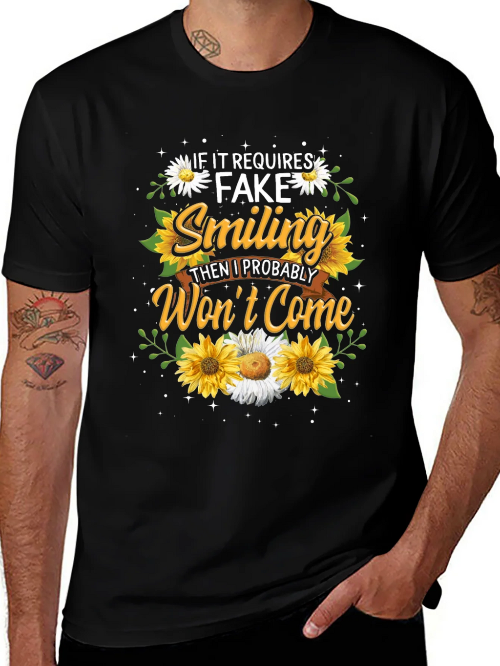 Fake Smiling T-Shirt - Floral Design product image 1