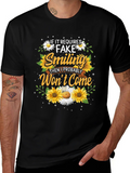 Fake Smiling T-Shirt - Floral Design product image 1