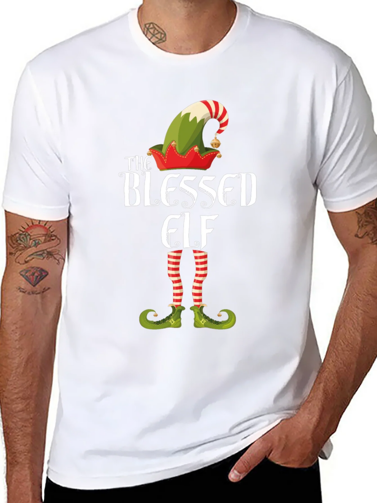 Blessed Elf Graphic T-Shirt - Festive Holiday Apparel product image 7